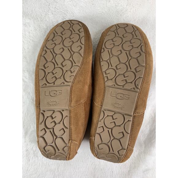UGG Ascot Corduroy II Chestnut Suede Moccasin Slippers Men’s Size 10 - Picture 12 of 12